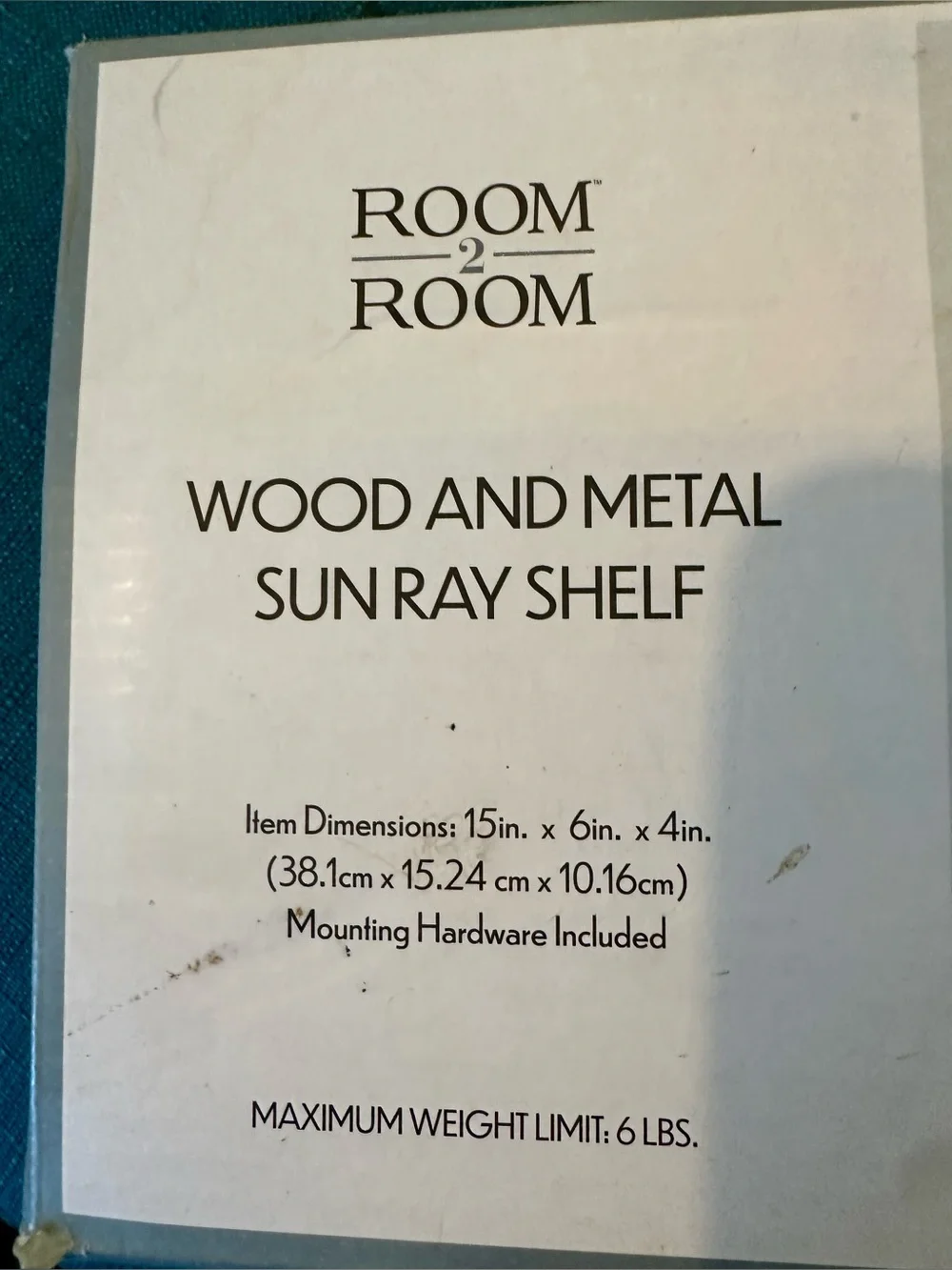 Wood & Metal Sun Ray Wall Shelf – Gold & Natural Wood. New in Box